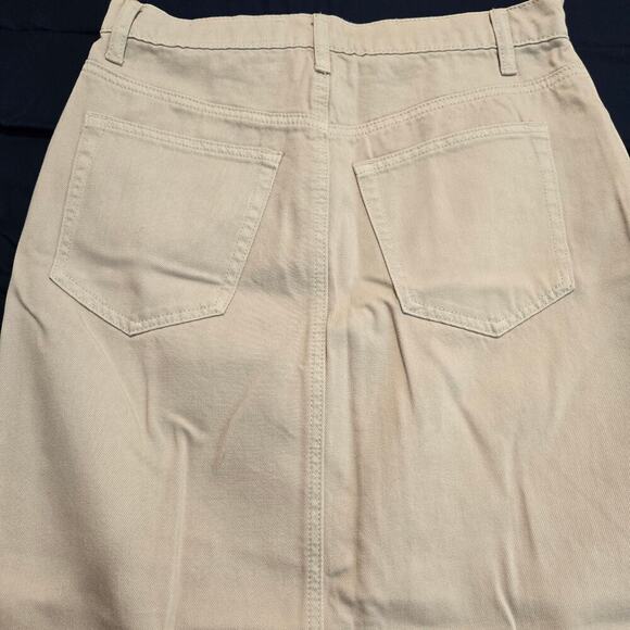 NWOT Wish List Long Denim Jean Y2K Maxi Skirt Beige Size S - Picture 7 of 9